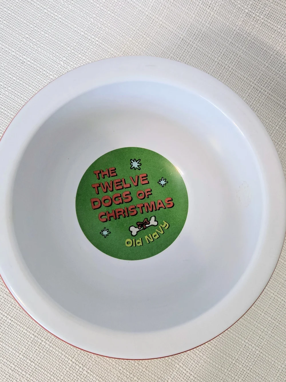 12 Days Of Christmas Dog Dish LG Holiday Bowl Pet Lover Non Skid Old Navy
